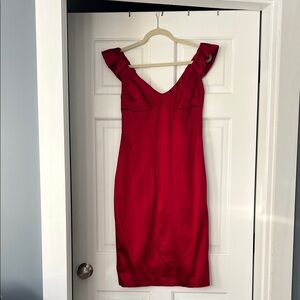 Maggy London Ruby Ruffle Strap Midi Dress